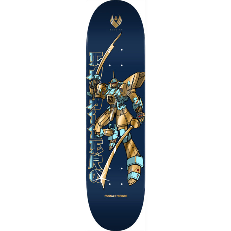 Powell Peralta  8.5" x 32.08" Steve Caballero Gundam FLIGHT Blue / Gold Foil Skateboard Deck