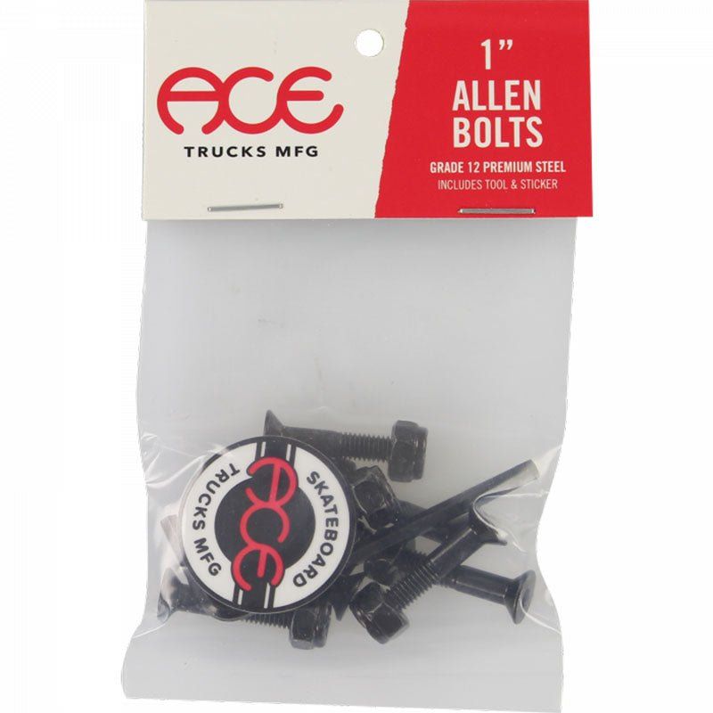 ACE Trucks 1" Allen Bolts Black Skateboard Hardware