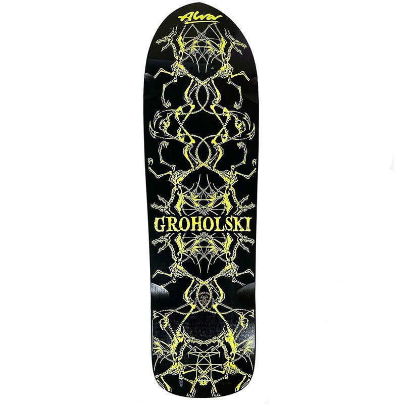Alva 9.25" x 33.25" Black/Yellow Groholski Guest Skateboard Deck (Warped)