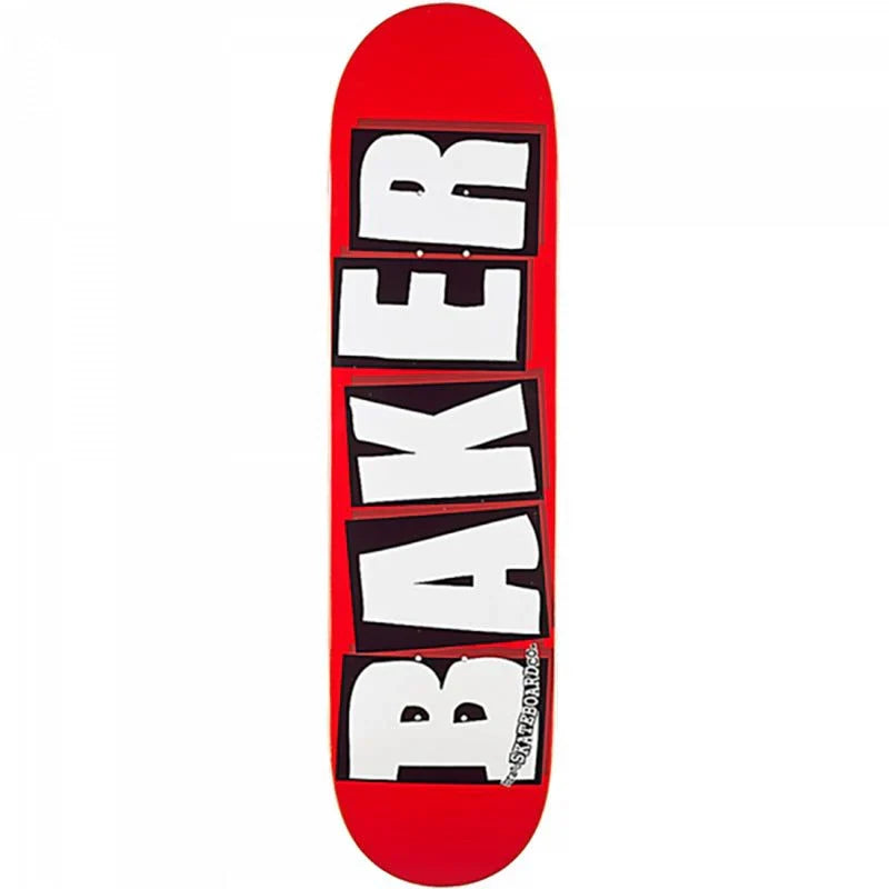 BAKER 8.0" x 31.5" BRAND LOGO RED/BLACK Skateboard Deck (Mellow Concave)