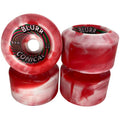 Blurr 60mm 96a Red/White Swirls Conicals Skateboard Wheels 4pk