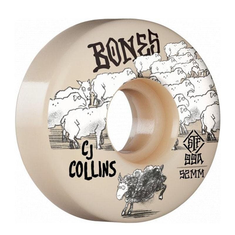Bones 52mm 99a PRO STF Collins Black Sheep V3 Slim Skateboard Wheels 4pk