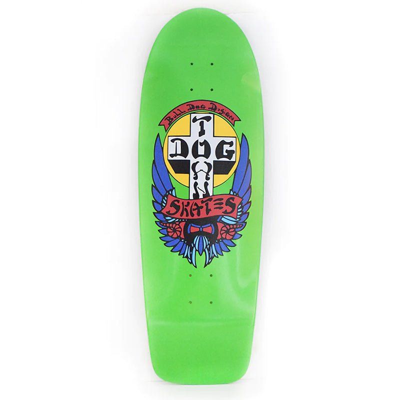 Dogtown 10" x 30.575" OG Bull Dog 70s Rider Lime Green (MODERN CONCAVE) Skateboard Deck