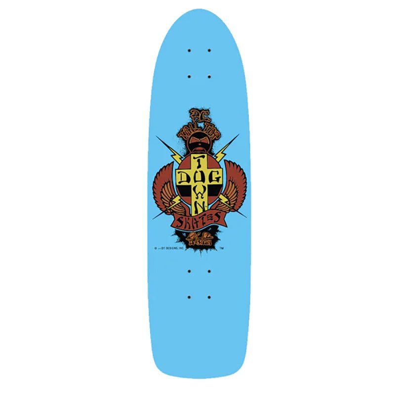 Dogtown 8.375" x 30" OG PC Tail Tap 70s Classic Sky Blue Skateboard Deck