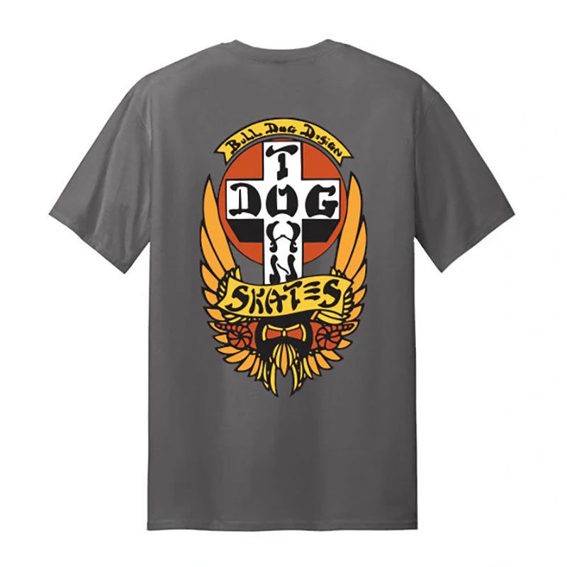 Dogtown Bull Dog OG 70s Charcoal Orange Wings T-Shirts