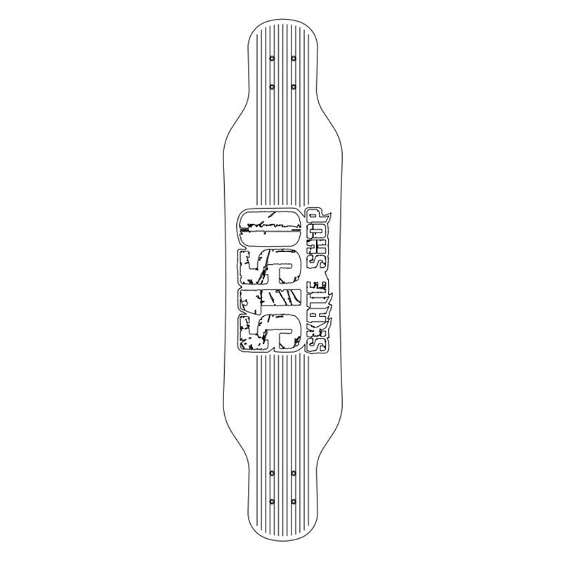 Ghost Boards X 5150 Skate Shop 39" LED Custom Complete Longboard Topograph Metallic Red Trucks/LED Red Wheels  #A1