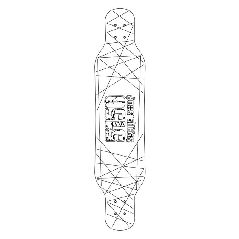 Ghost Boards X 5150 Skate Shop 39" LED Custom Complete Longboard Topograph Metallic Red Trucks/LED Red Wheels #B1