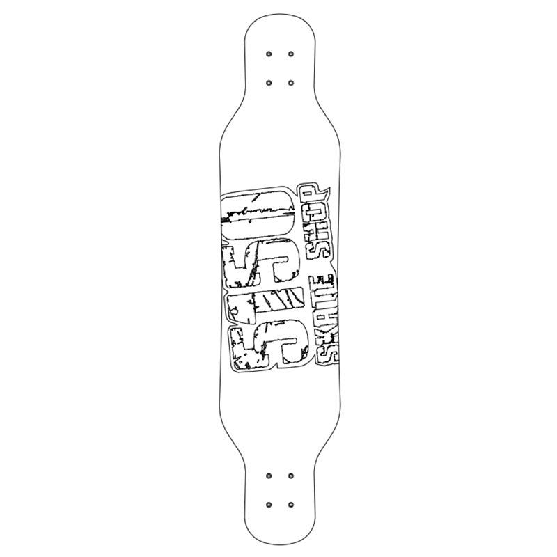 Ghost Boards X 5150 Skate Shop 39" LED Custom Complete Longboard Topograph White Trucks/LED Green Wheels #C2