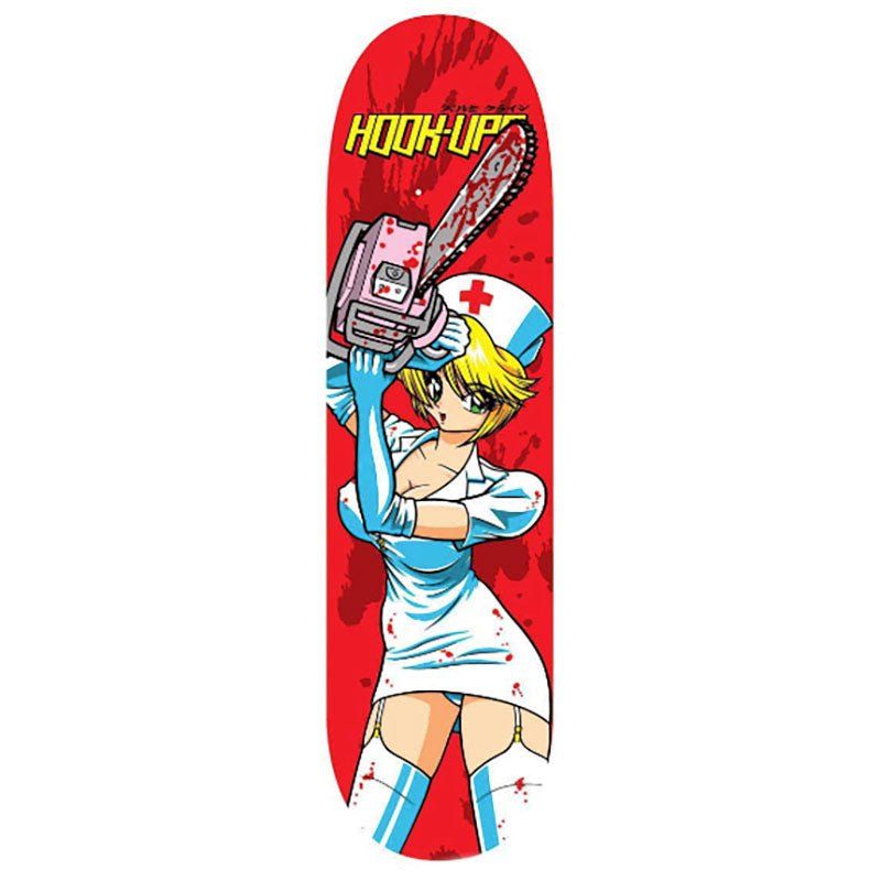 HOOK-UPS Skateboards 8.5" x 32.25" Chainsaw Nikki Skateboard Deck