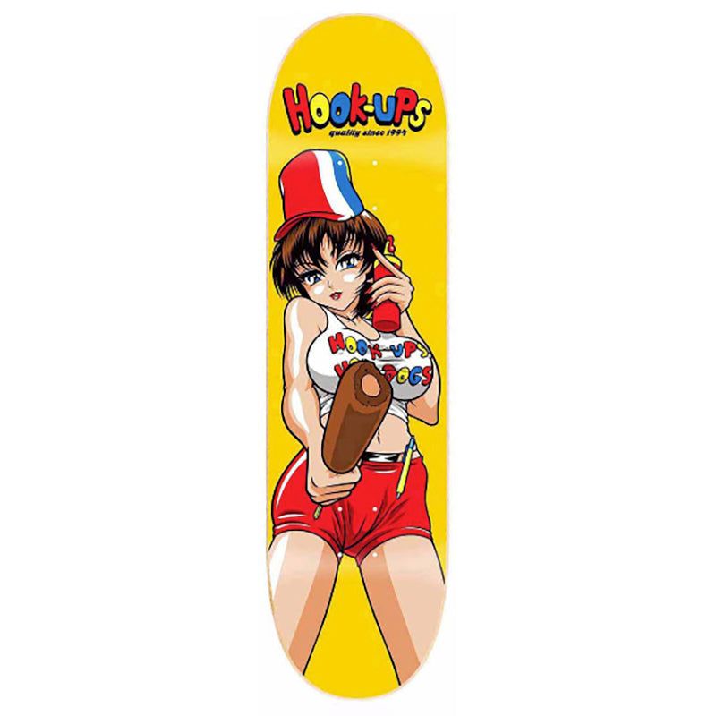 Hook-Ups Skateboards 8.5" x 32.25" Hot Dogs Green Stain Skateboard Deck