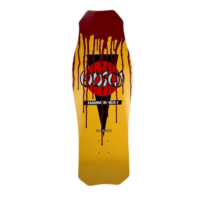 Hosoi 10.5"x 31" "Bloody" Halloween 2024 OG Hammerhead YELLOW Skateboard Deck