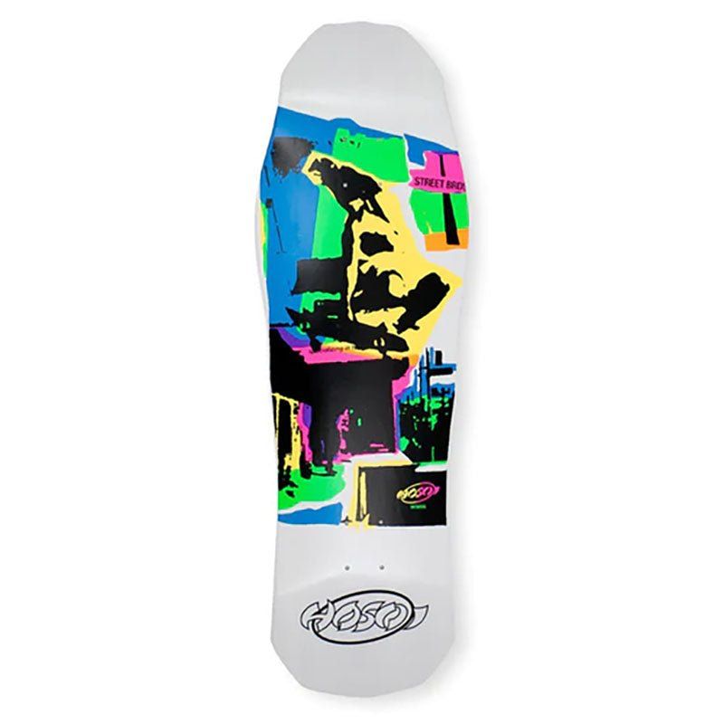 Hosoi 10" x 32.75" Pop Art 87 Large WHITE DIP Skateboard Deck