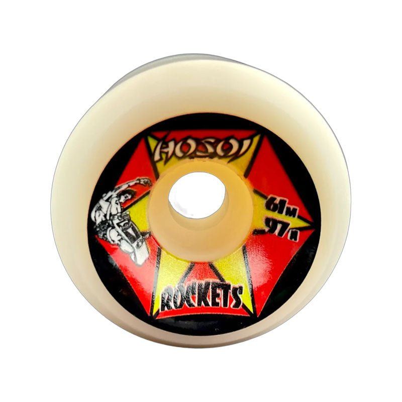 Hosoi 61mm 97a Rockets White Skateboard Wheels 4pk