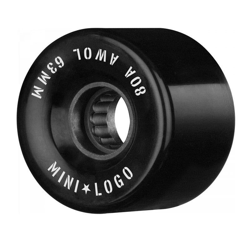 Mini Logo 63mm 80a AWOL Black Skateboard Wheels 4pk