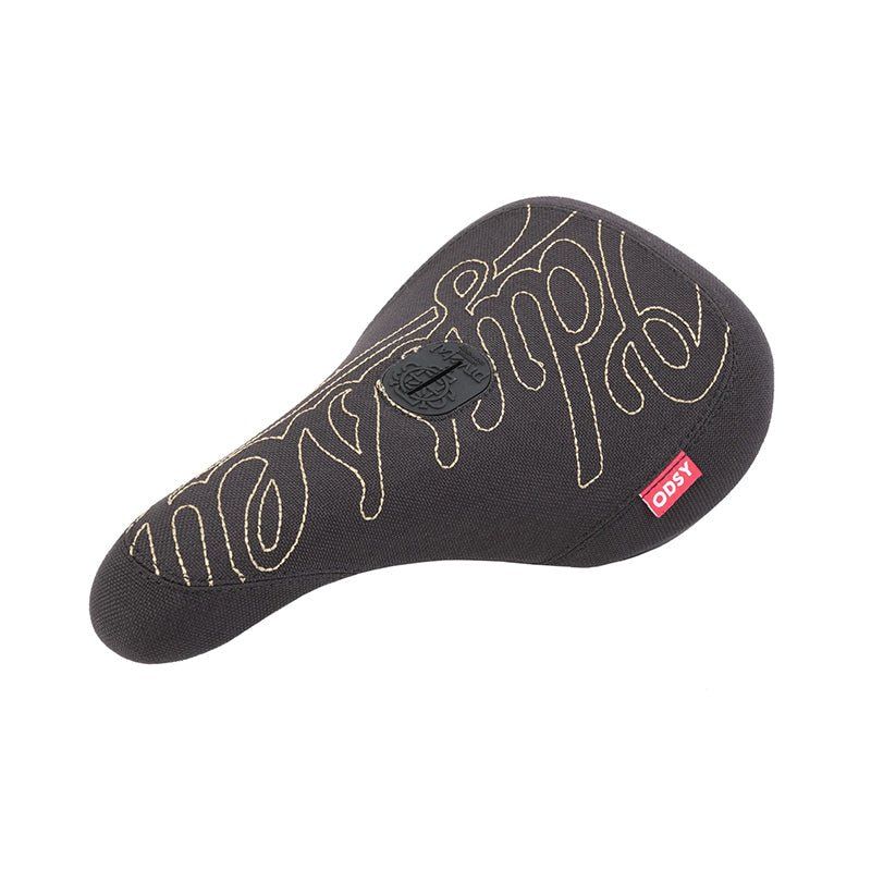 Odyssey Big Stitch Slim Gold (Slim, Pivotal) Black w/Gold Stitch Bicycle Seat