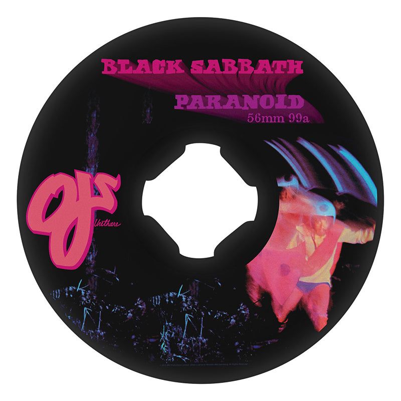 OJ 56mm 99a Black Sabbath Paranoid Chubbies Black Skateboard Wheels 4pk