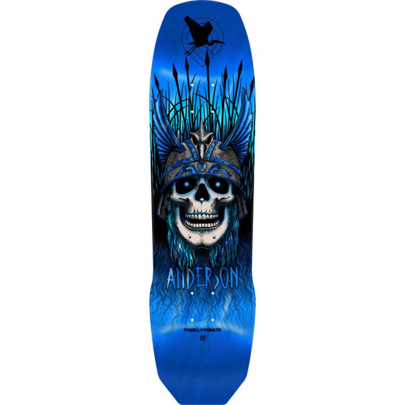 Powell Peralta 8.45" x 31.8" Pro Andy Anderson Heron 7-Ply Maple Blue Foil Skateboard Deck