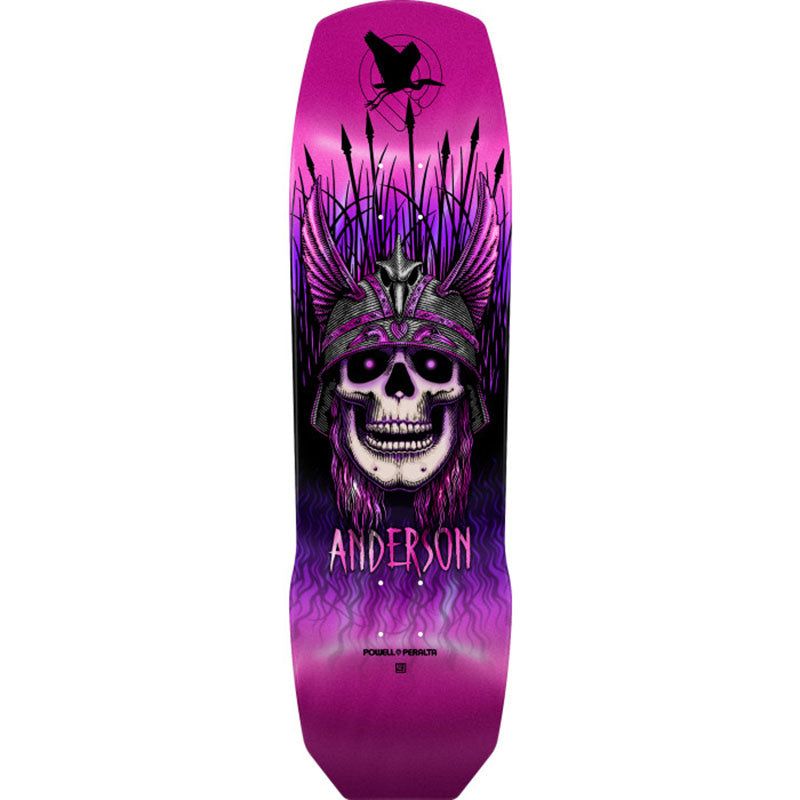 Powell Peralta 9.13" x 32.8" Pro Andy Anderson Heron 7-Ply Maple Pink Foil Skateboard Deck