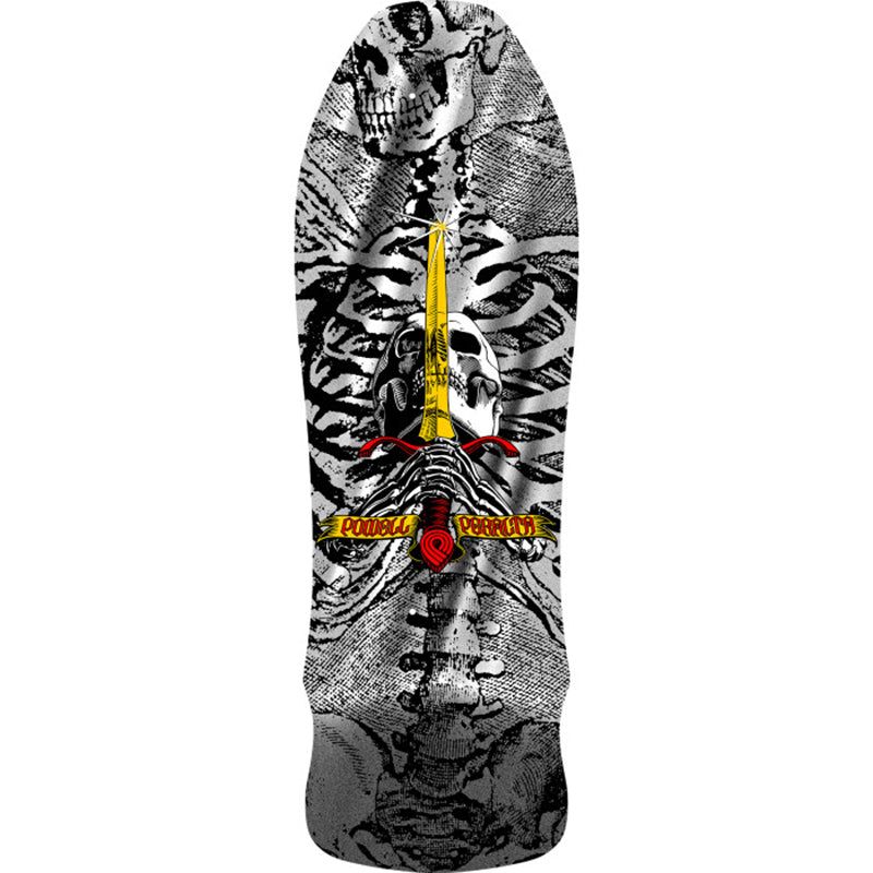Powell Peralta 9.75" x 30" Geegah Skull & Sword Reissue Silver Foil Skateboard Deck