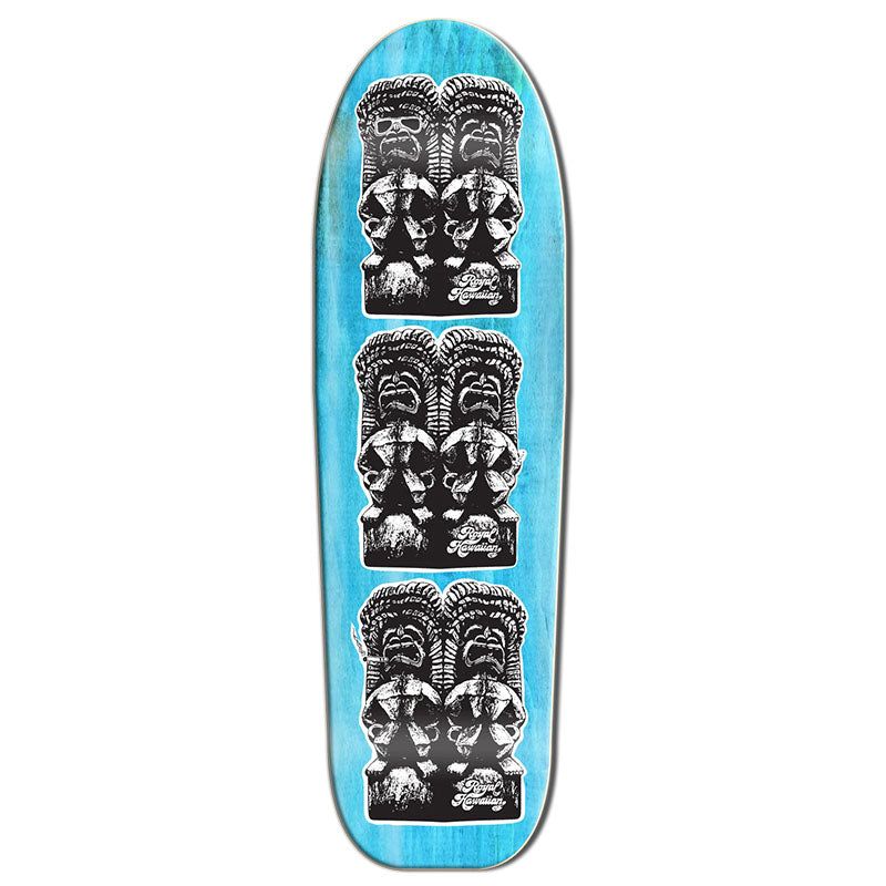 Royal Hawaiian Pool Service 9.75" x 32.25" TIKI Blue Stain Skateboard Deck