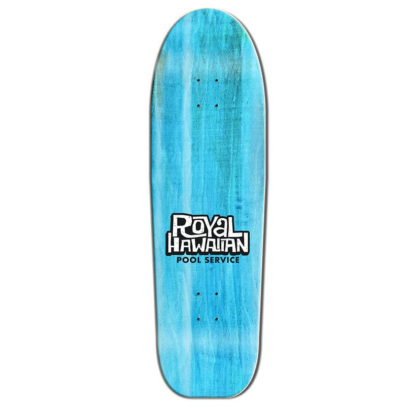 Royal Hawaiian Pool Service 9.75" x 32.25" TIKI Blue Stain Skateboard Deck
