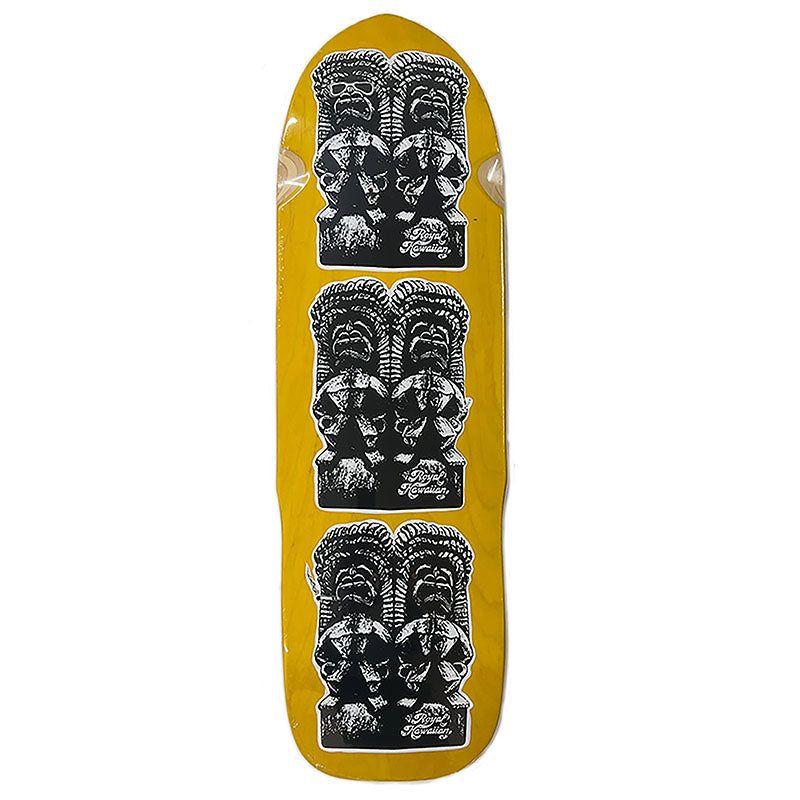 Royal Hawaiian Pool Service 9.75" x 32.25" TIKI Yellow Stain Skateboard Deck