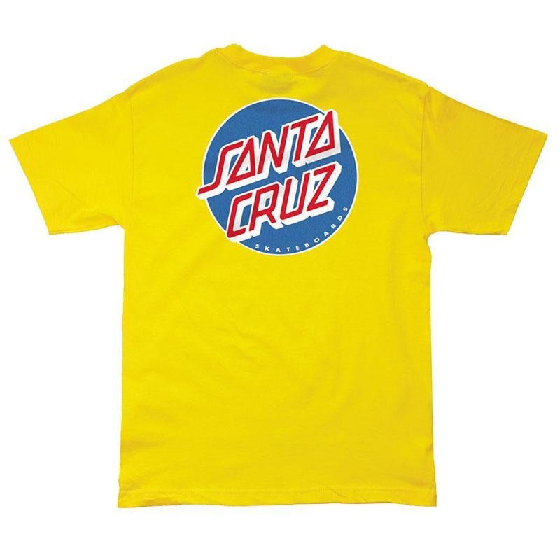 Santa Cruz Skateboards Dot Regular Short Sleeve Yellow Mens T-Shirts