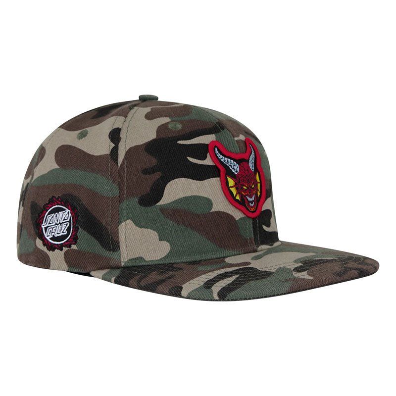 Santa Cruz X Stranger Things Hellfire Club Snapback Structured Hat Camo OS Unisex