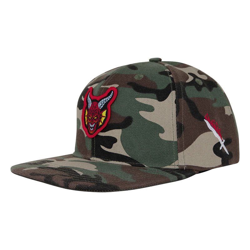 Santa Cruz X Stranger Things Hellfire Club Snapback Structured Hat Camo OS Unisex