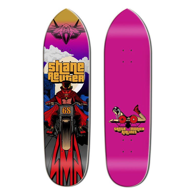 Santa Monica Airlines 8.5" x 33" Shane Reuter Pink Flood Series 4 Skateboard Deck