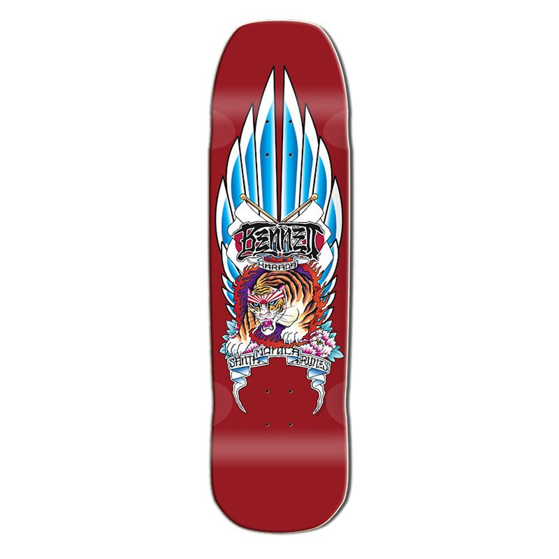Santa Monica Airlines 9" x 33" Red (SMA) BENNET TIGER HARADA Limited Signed & Numbered Skateboard Deck