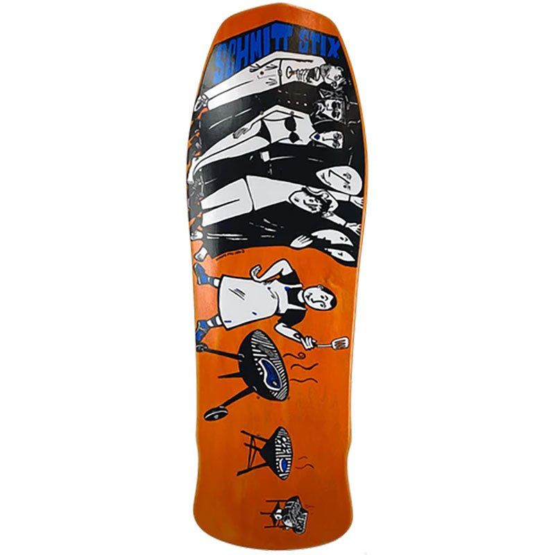 Schmitt Stix 10.125" x 30.625" Joe Lopes BBQ ORANGE STAIN Skateboard Deck