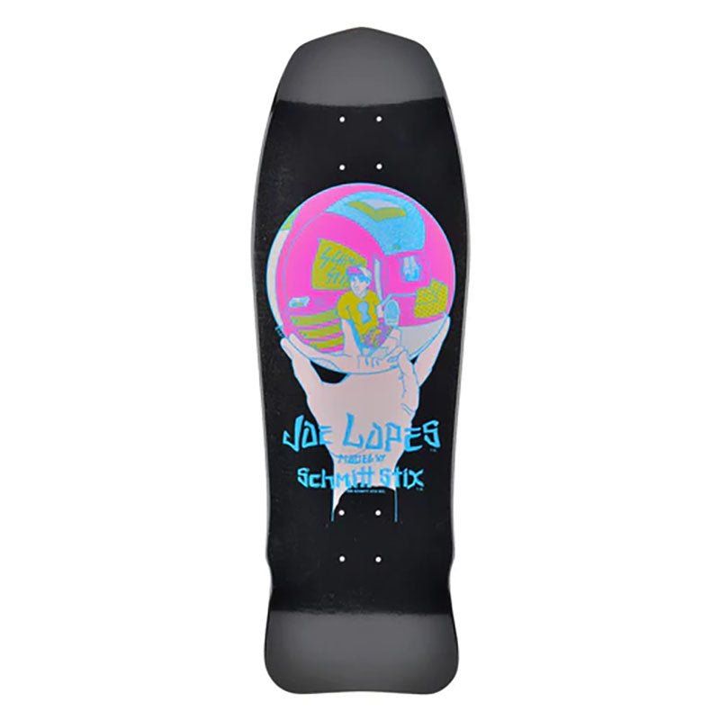 Schmitt Stix 10" x 30" Joe Lopes Crystal Ball Modern Concave BLACK DIP Skateboard Deck