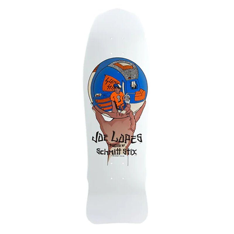 Schmitt Stix 10" x 30" Joe Lopes Crystal Ball Modern Concave WHITE DIP Skateboard Deck