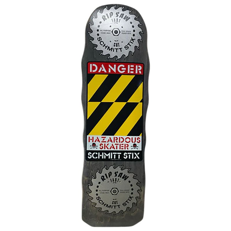 Schmitt Stix 10" x 33" BLACK STAIN Danger Saw Skateboard Deck