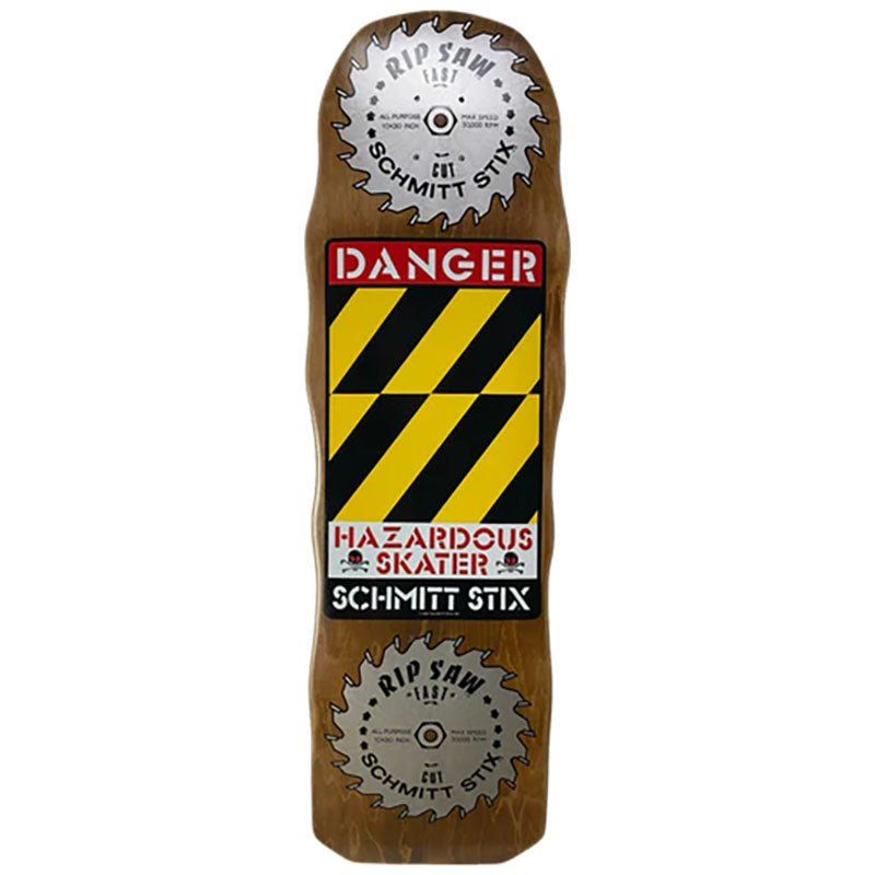 Schmitt Stix 10" x 33" BROWN STAIN Danger Saw Skateboard Deck