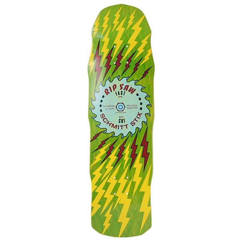 Schmitt Stix 8.75" x 31.75" RipSaw III LIME STAIN/YELLOW Skateboard Deck