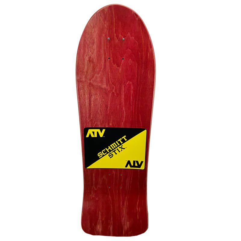 Schmitt Stix 9-3/8" x 30.25" WB 15.5" (RED STAIN) ATV Skateboard Deck
