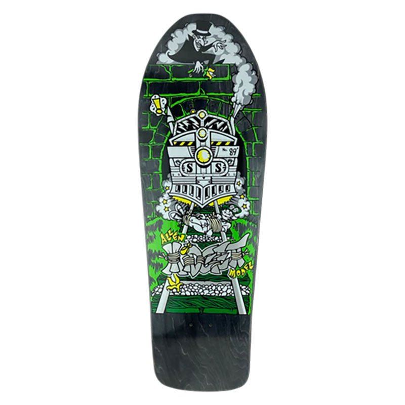Schmitt Stix 9.5" x 30.5" Allen Midgett Magic Train BLACK STAIN Skateboard Deck