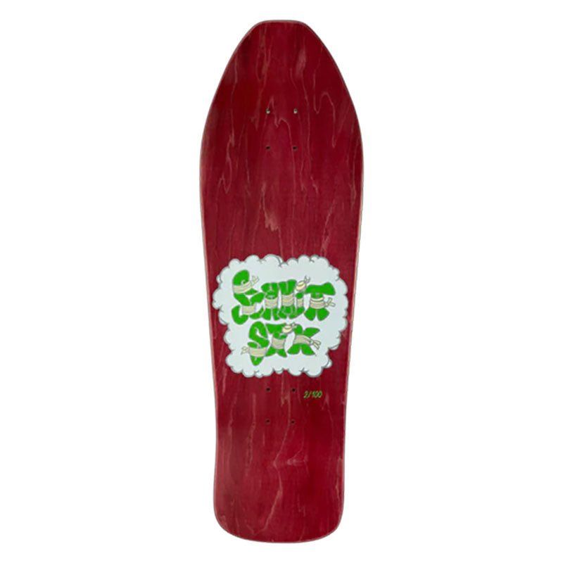 Schmitt Stix 9.5" x 30.5" Allen Midgett Magic Train RED STAIN Skateboard Deck