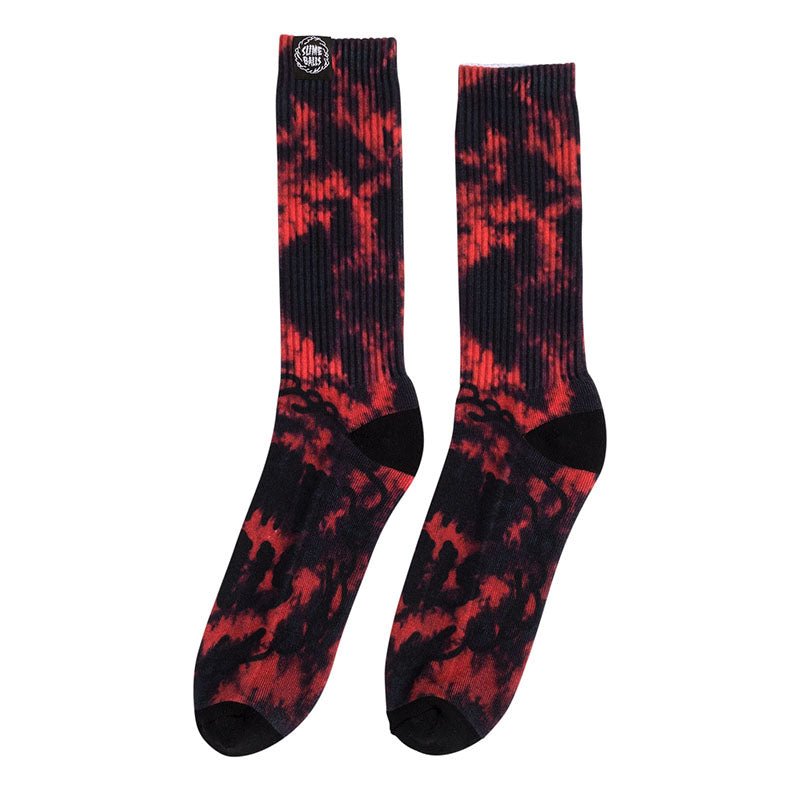 Slime Balls Wheels Red/Black Wash Mono Splat Mens Socks 1pr