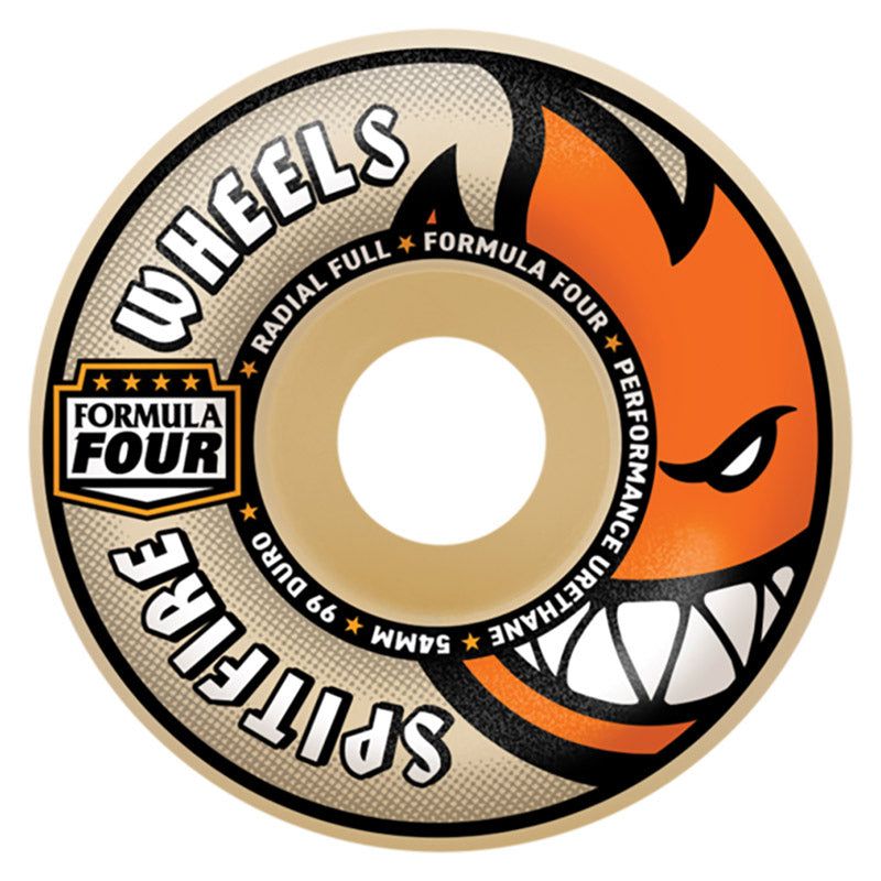 Spitfire 54mm 99a F499 RADIAL FULL NAT/ORG Skateboard Wheels 4pk