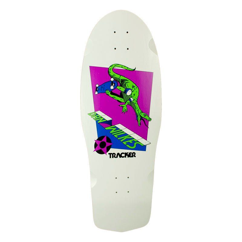 Tracker 10.5" x 31" Dan Wilkes White Skateboard Deck