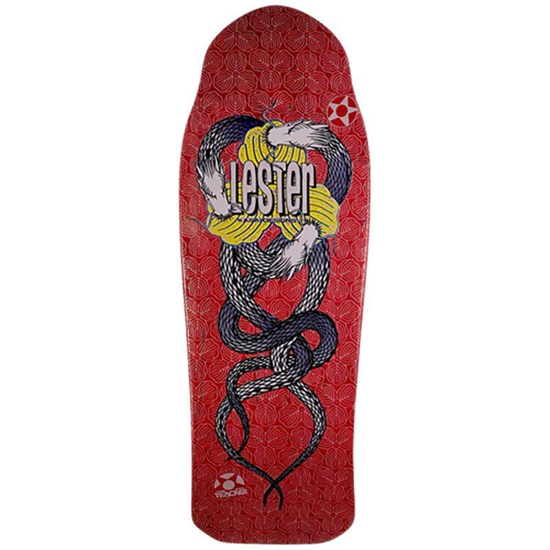 Tracker Deck 10.5" x 30.625" RED STAIN Lester Kasai Twin Dragon Skateboard Deck