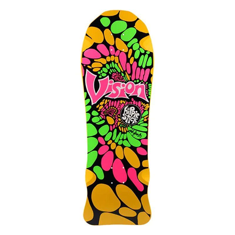 Vision 10" x 30" Hippie Stick Yellow Dip Skateboard Deck