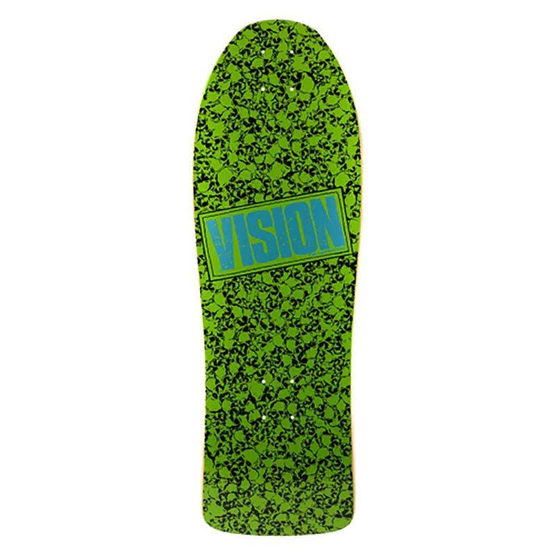 Vision 10"x 30" Punk Skull (GREEN) Skateboard Deck