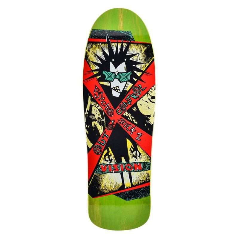 Vision 10"x 31.75" Psycho Stick 2 (LIME STAIN) Skateboard Deck