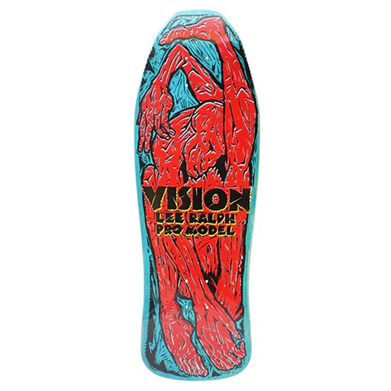 Vision 10.25" x 30.75" Lee Ralph Modern Concave (TURQUOISE STAIN/RED) Skateboard Deck