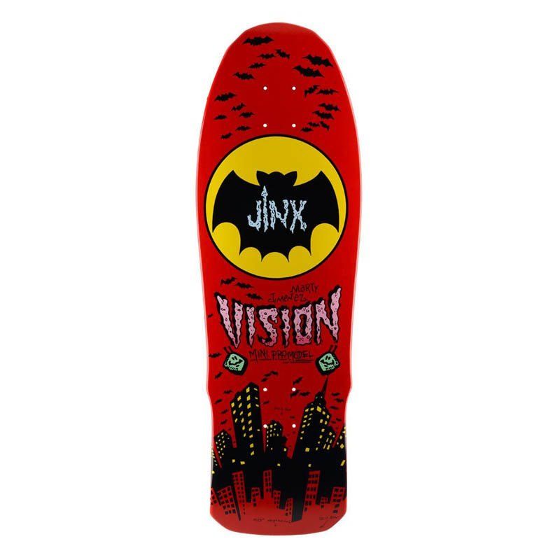 Vision  9.5" x 29.5" Jinx Mini RED DIP Skateboard Deck