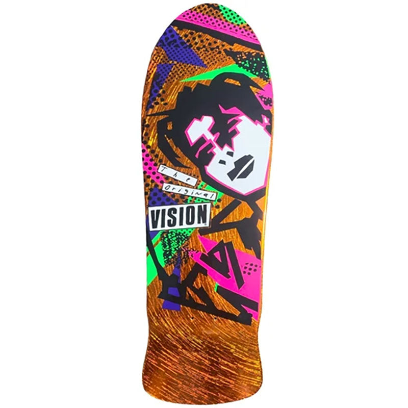 Vision 10"x 30" Original MG Limited Orange Scratch Foil Skateboard Deck